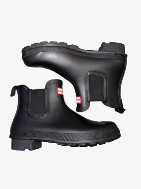 Hunter Black Chelsea Rain Boots